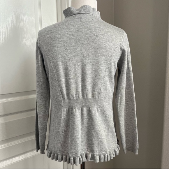Girls ruffled gray cardigan. - Picture 5 of 6